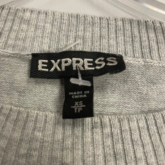 Express Womens Pullover Sweater Sequined Long Sleeve Gray Size XS - Picture 8 of 9